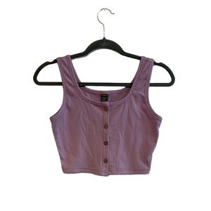 Shein Purple Cropped Ribbed Tank